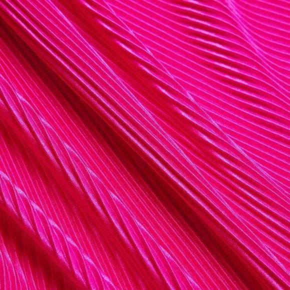 Hot Pink Sexy Women's Plisse Tie Backless Halter Dress - Picture 8 of 8